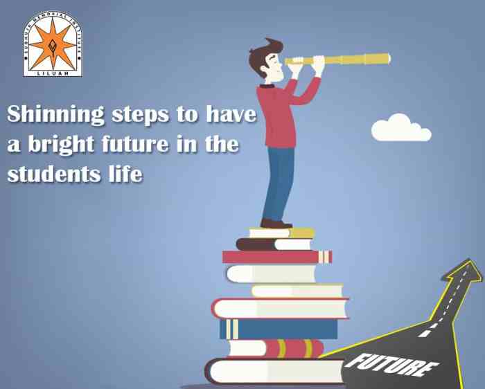 Future bright steps students life shinning present follow